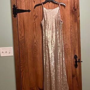 Champagne sequin formal dress